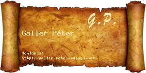Galler Péter névjegykártya